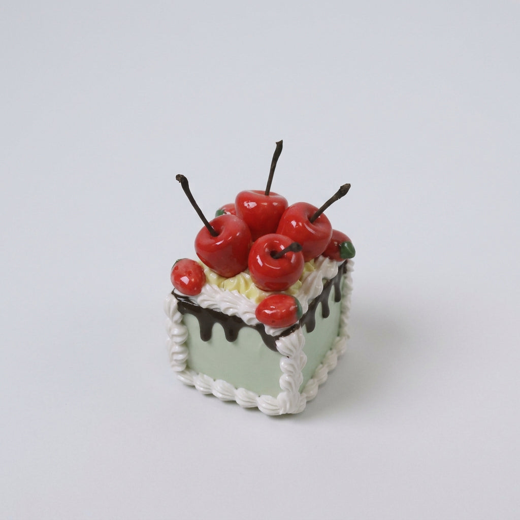 Aesthetic Ceramic Cake Topper, Handmade Fruit Cream Mini Cake