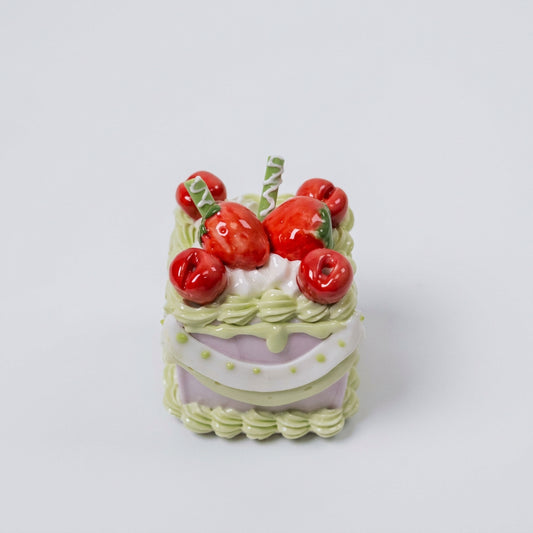 Aesthetic Fake Cake Decoration, Handmade Ceramic Square Dessert Piece