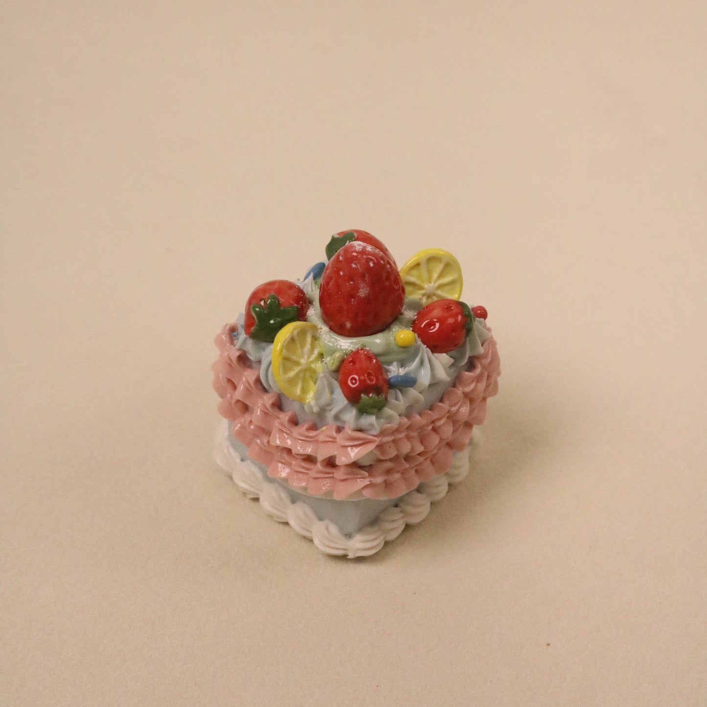 Ceramic Fake Dessert Decor, Square Cream Cake Aesthetic Piece
