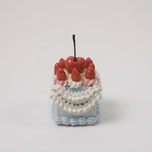 Ceramic Fruit Cream Cake Topper Handmade Square Cherry Strawberry Cake Decor