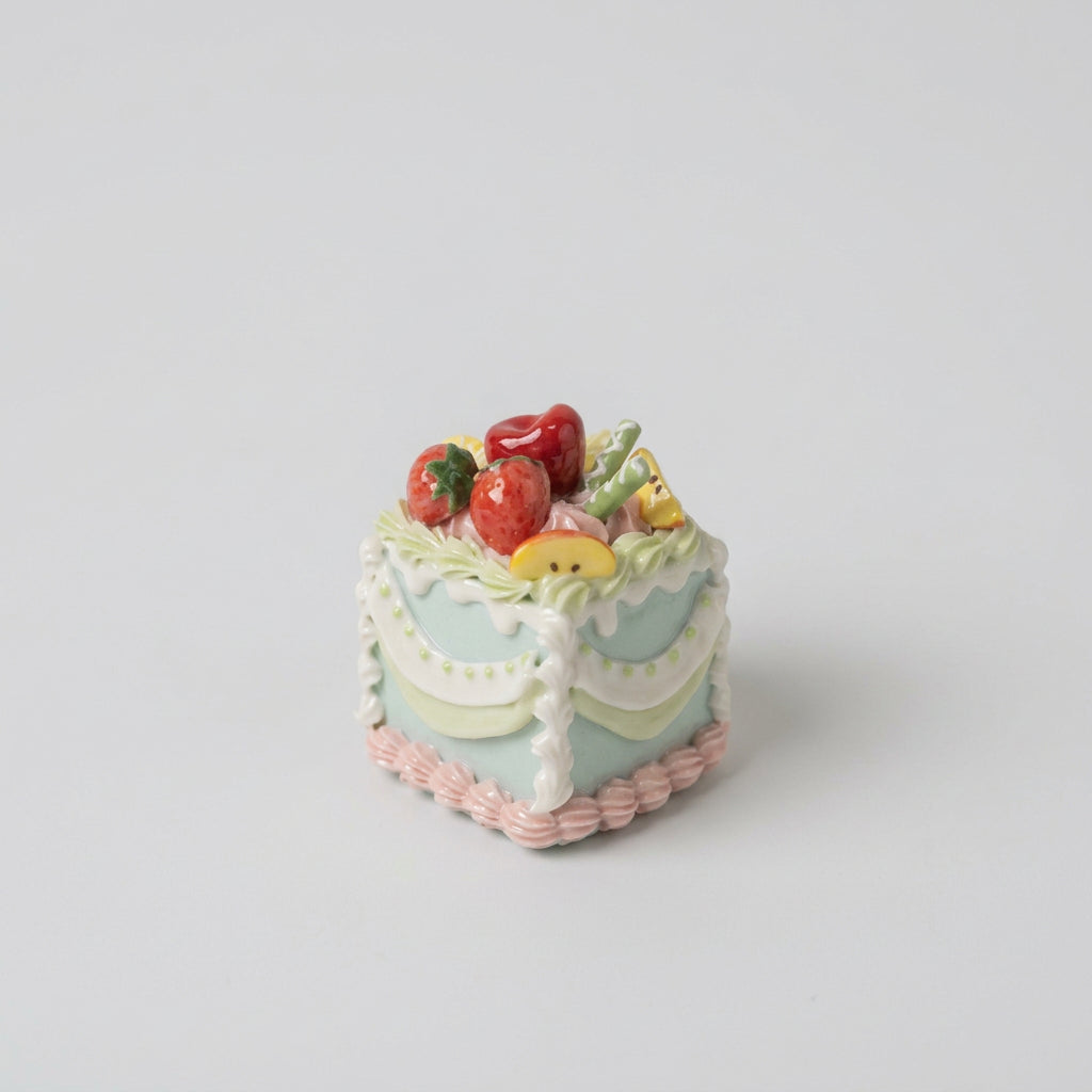 Handicrafts Square Ceramic Cake Decorations | Ceramic Fruit Cream Cake Toppers