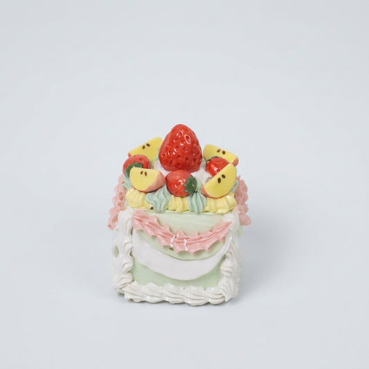 Handmade Ceramic Apple Strawberry Square Fruit Dessert Decoration