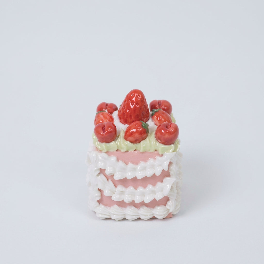 Strawberry & Cherry Ceramic Cake Sculpture