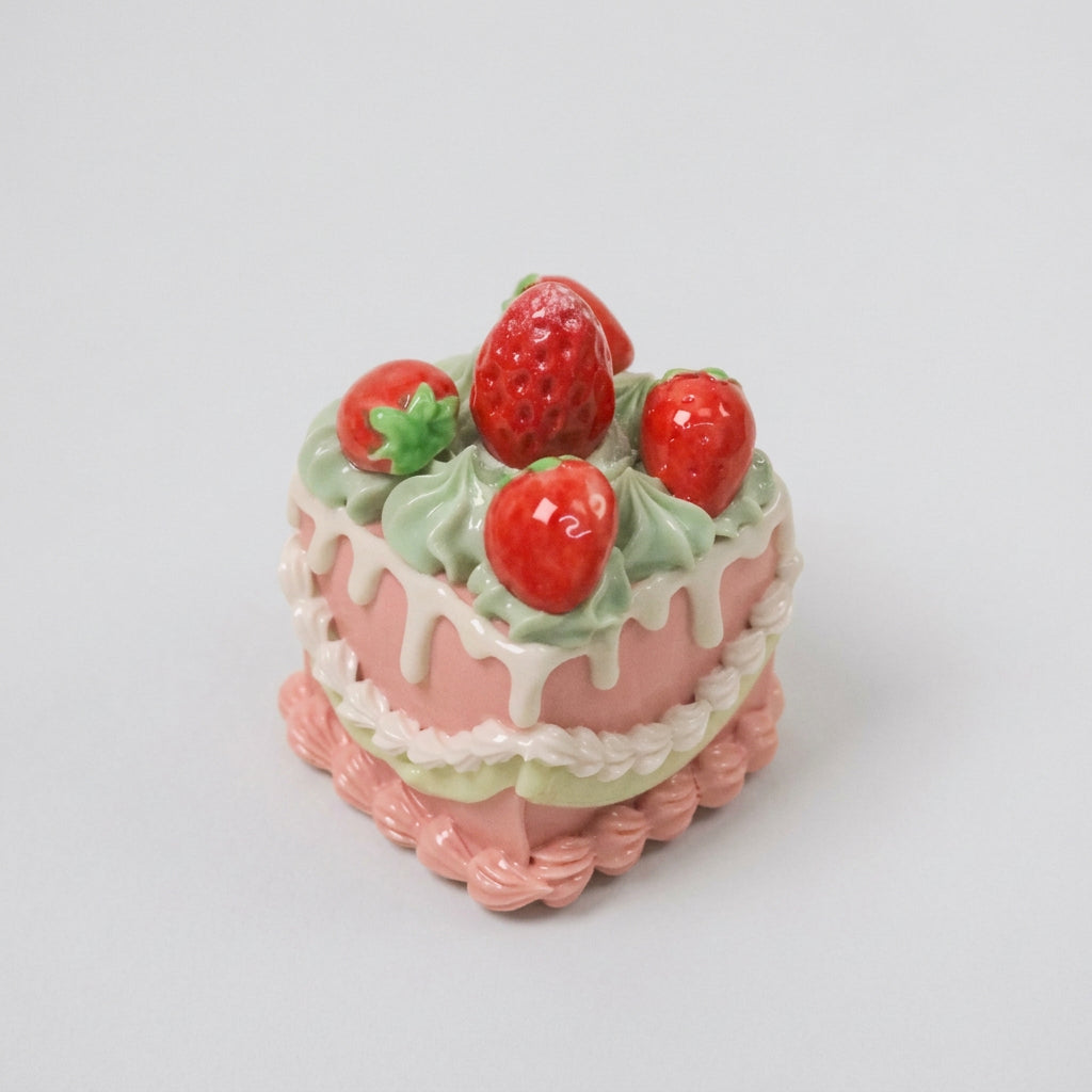 Handmade Ceramic Cake Topper, Square Fruit Cream Dessert Decor