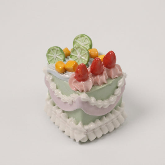 Handmade Ceramic Lemon Mango Strawberry Square Fruit Cream Dessert Decor