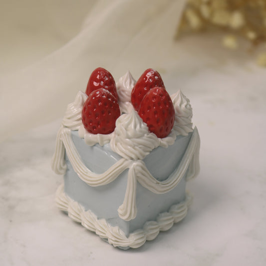 Handmade Ceramic Misty Blue Cake Figurine,Unique Birthday Art Gift, Keepsake Cake Topper (CLAYYING)