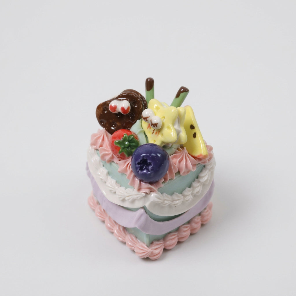 Handmade Cute Dessert Decor Fake Cake Decor Ceramic Fruit Cookie Cake Topper