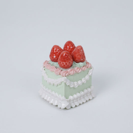 Handmade Cute Dessert Decor Fake Cake Decor Ceramic Strawberry Cake Topper