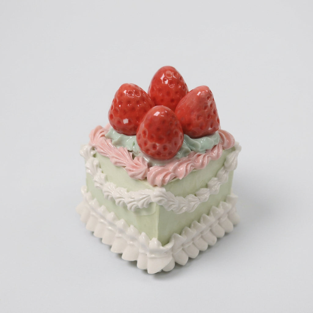 Handmade Cute Dessert Decor Fake Cake Decor Ceramic Strawberry Cake Topper