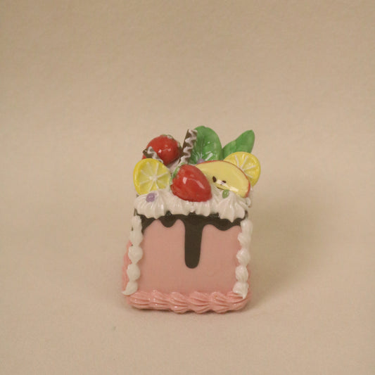 Handmade Square Cake Decor Ceramic Fruit Cream Cake Topper