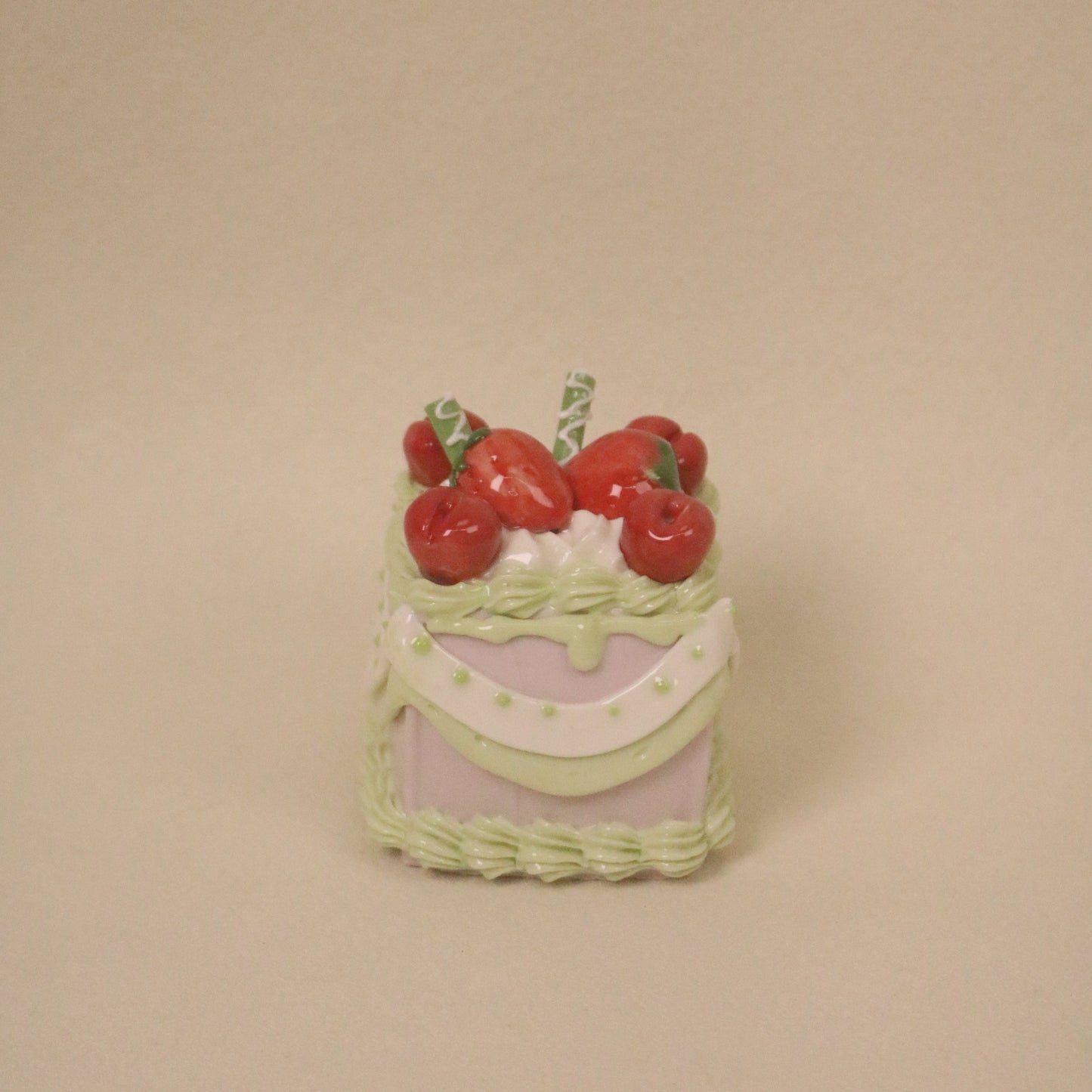 Aesthetic Fake Cake Decoration, Handmade Ceramic Square Dessert Piece