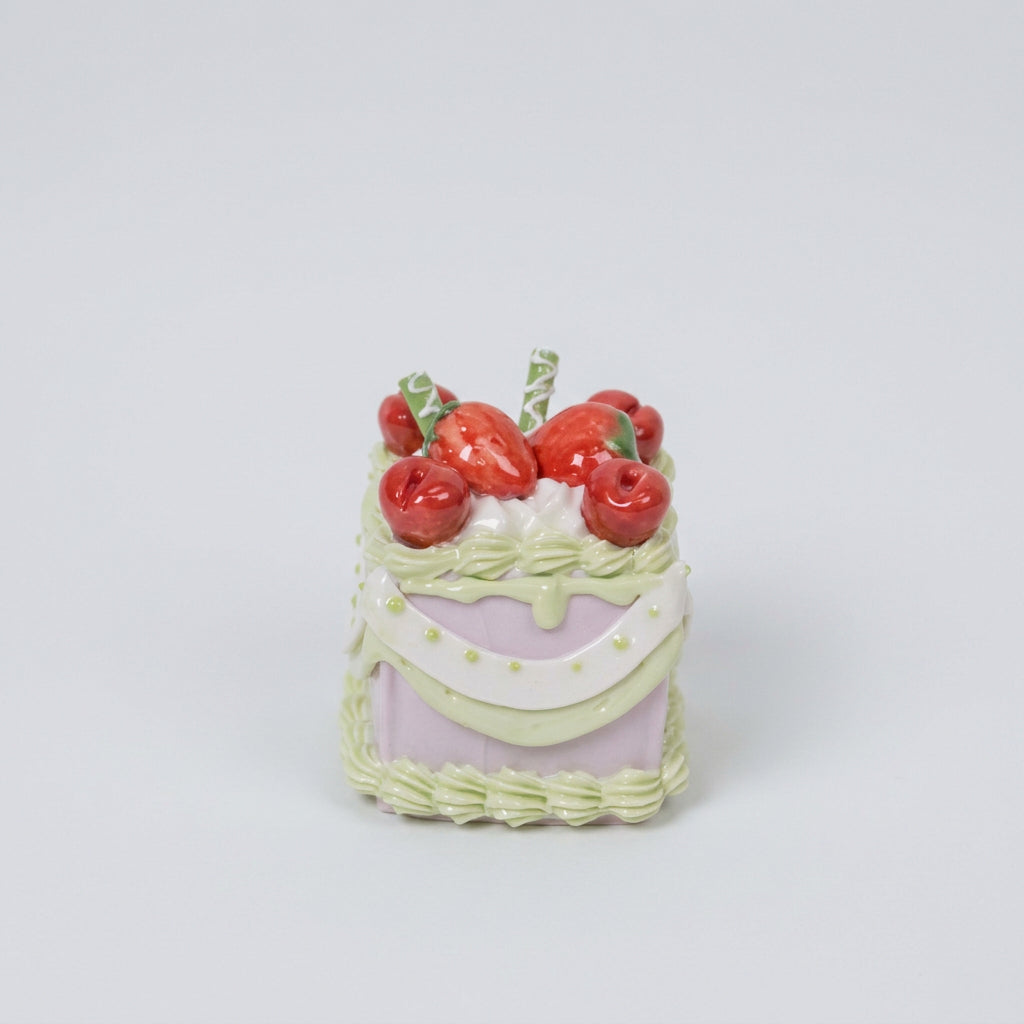 Aesthetic Fake Cake Decoration, Handmade Ceramic Square Dessert Piece