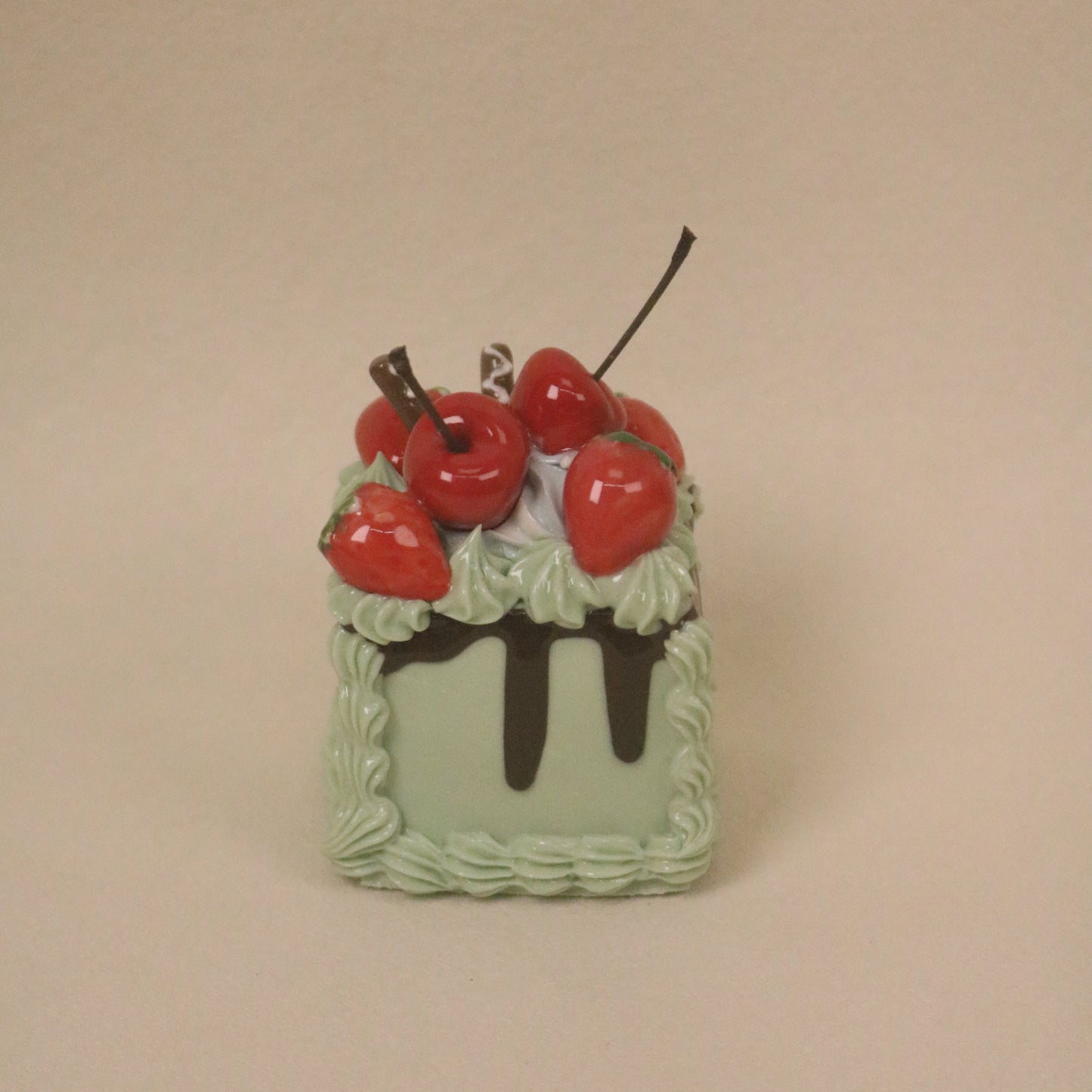Square Mini Ceramic Cake, Cute Fruit Cream Home Decor Accent