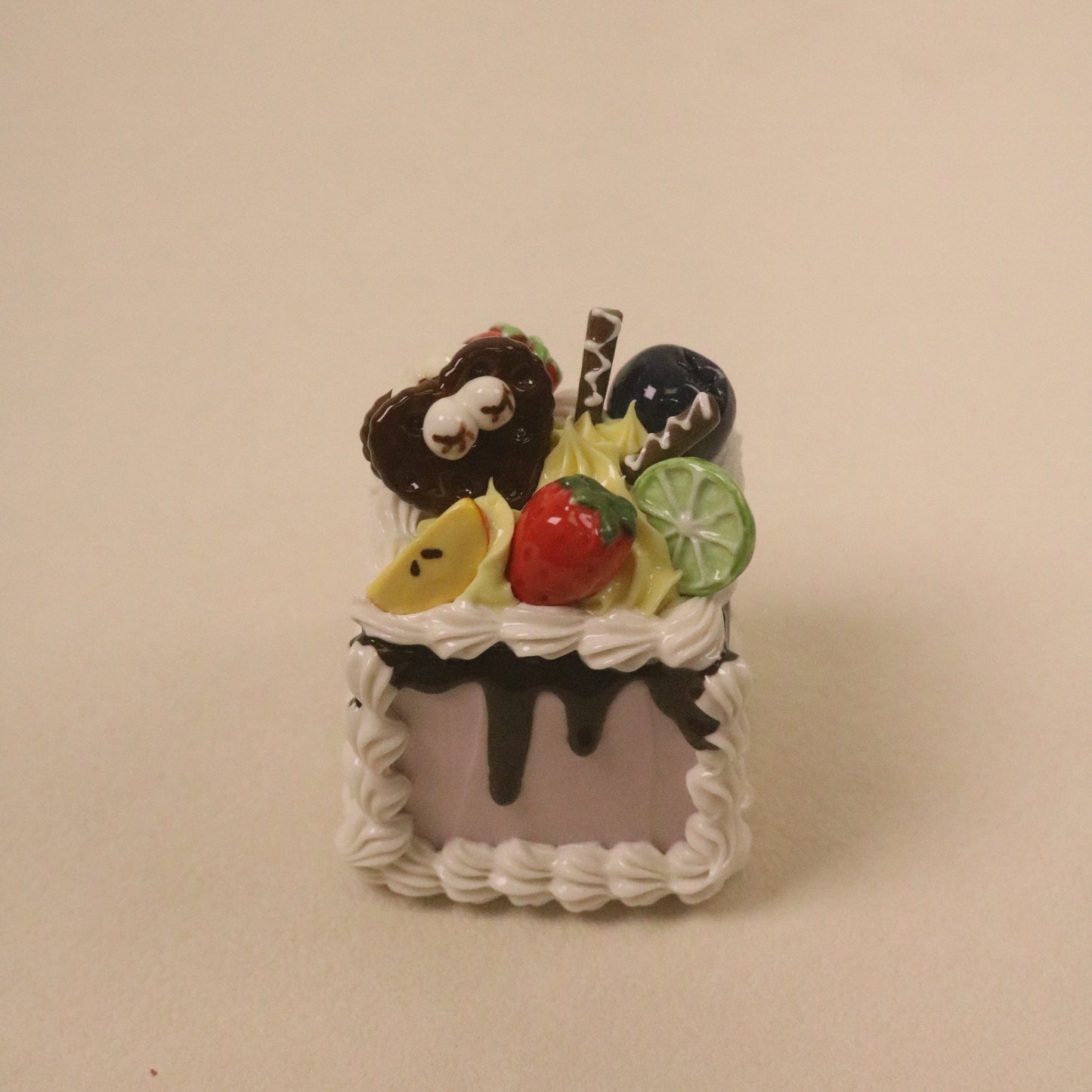 Clay Dessert Sculpture Handmade Ceramic Cake Home Decor