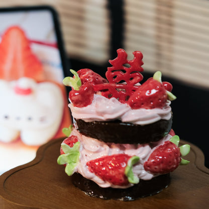 Handmade Wedding Blessing Ceramic Cake Commemorative Decoration