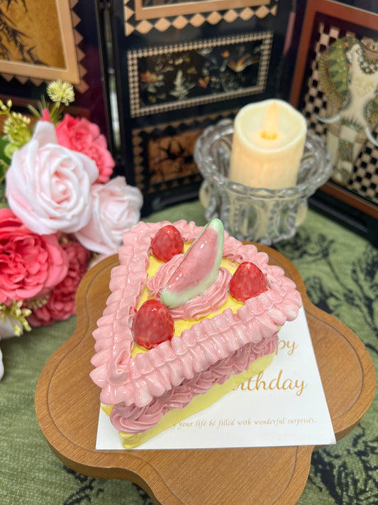 Handcrafted Decorated Triangular Fruit Ceramic Cakes