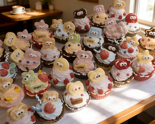 Handmade Mini Cartoon Emoji Cookies Cake Art Ceramic