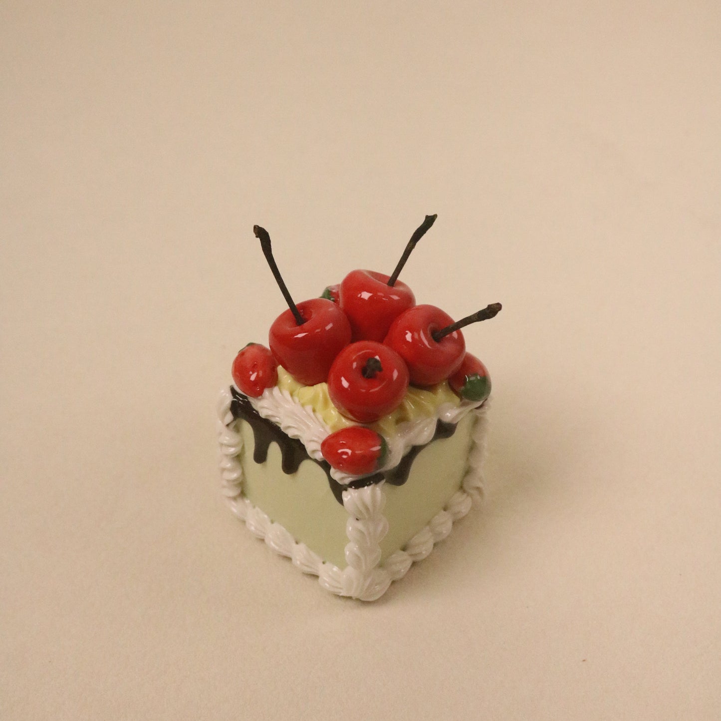 Aesthetic Ceramic Cake Topper, Handmade Fruit Cream Mini Cake