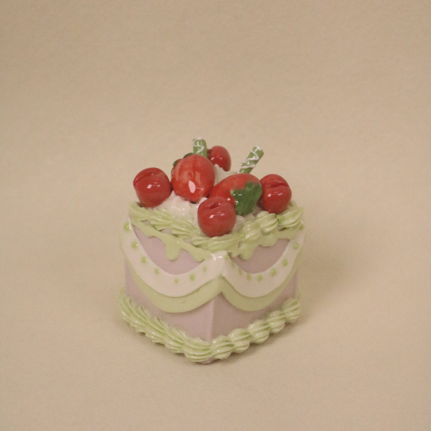 Aesthetic Fake Cake Decoration, Handmade Ceramic Square Dessert Piece