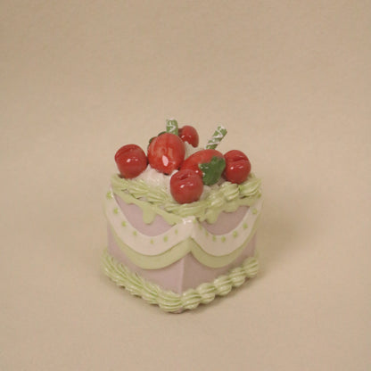 Aesthetic Fake Cake Decoration, Handmade Ceramic Square Dessert Piece