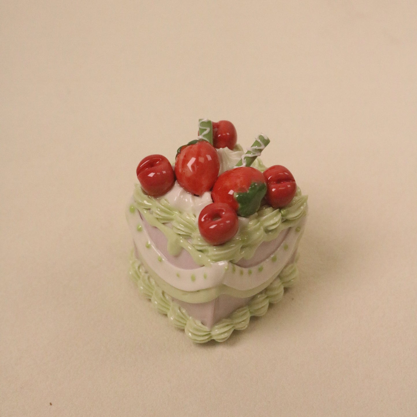 Aesthetic Fake Cake Decoration, Handmade Ceramic Square Dessert Piece
