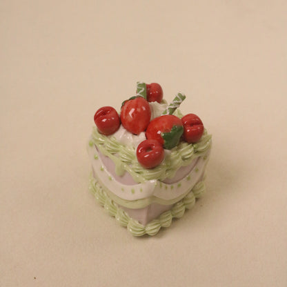 Aesthetic Fake Cake Decoration, Handmade Ceramic Square Dessert Piece