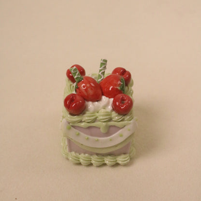Aesthetic Fake Cake Decoration, Handmade Ceramic Square Dessert Piece