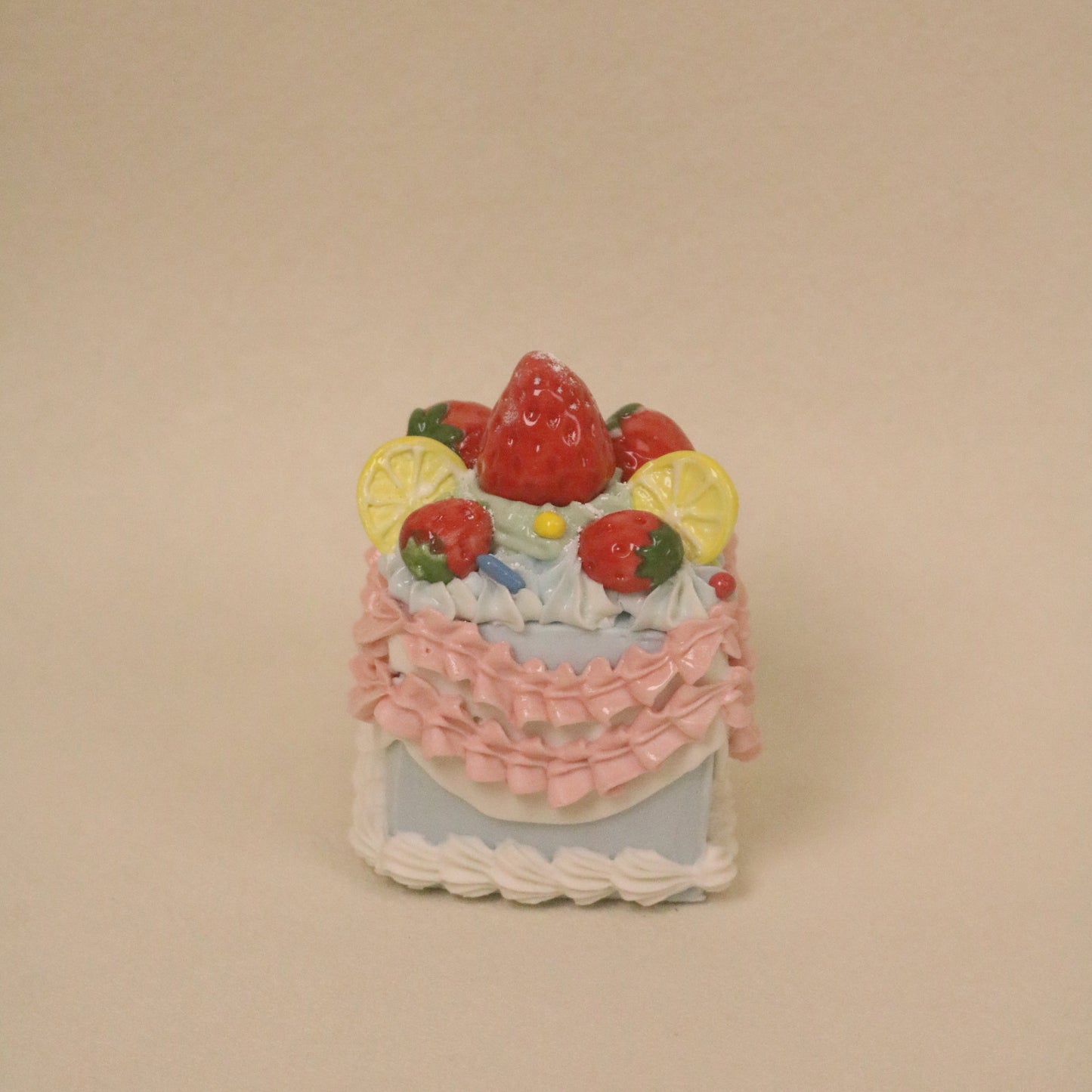 Ceramic Fake Dessert Decor, Square Cream Cake Aesthetic Piece