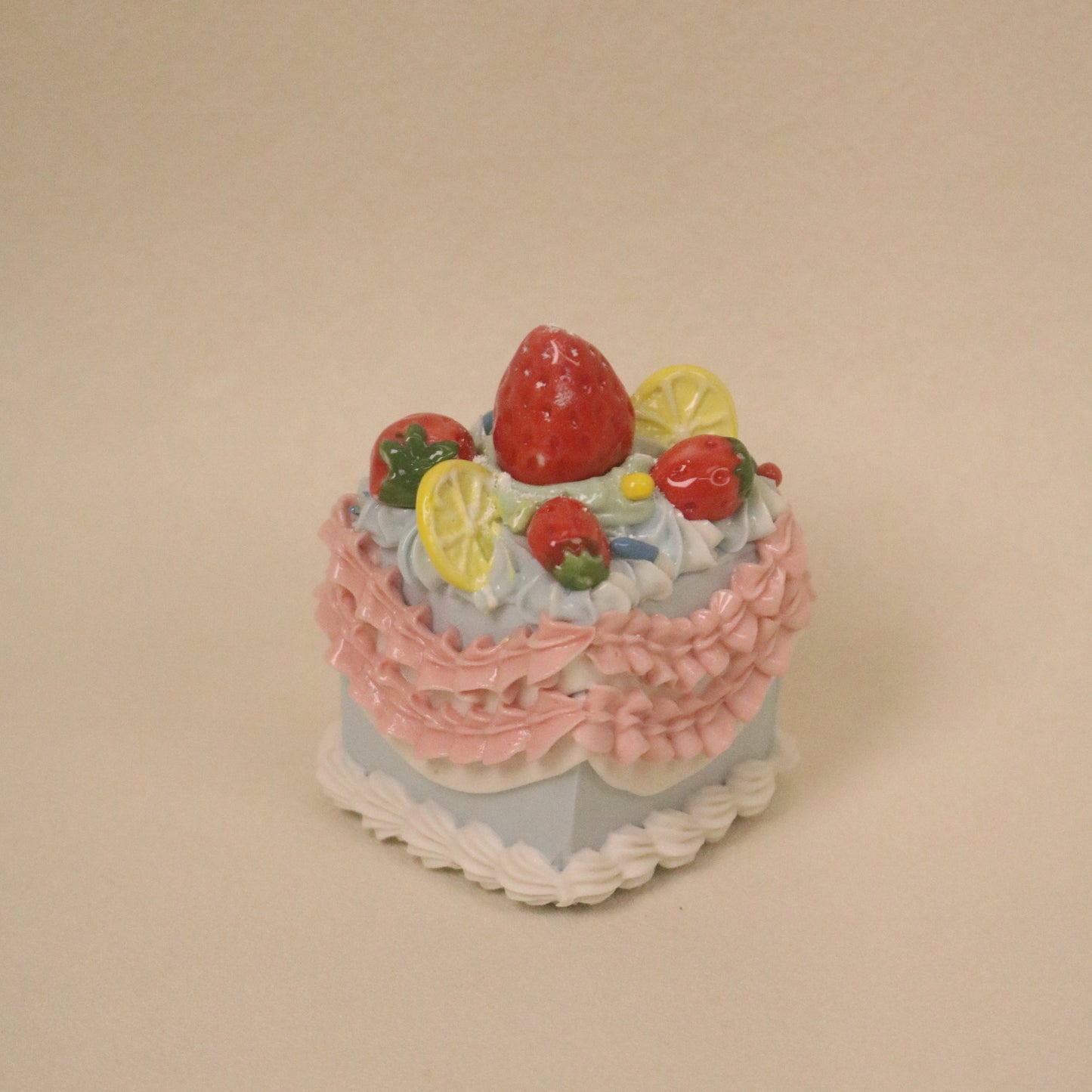 Ceramic Fake Dessert Decor, Square Cream Cake Aesthetic Piece
