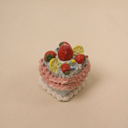Ceramic Fake Dessert Decor, Square Cream Cake Aesthetic Piece