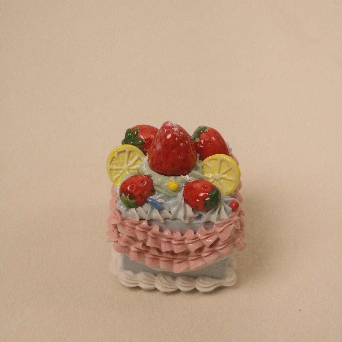 Ceramic Fake Dessert Decor, Square Cream Cake Aesthetic Piece