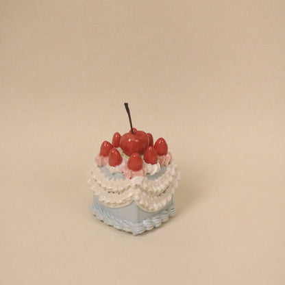 Ceramic Fruit Cream Cake Topper Handmade Square Cherry Strawberry Cake Decor