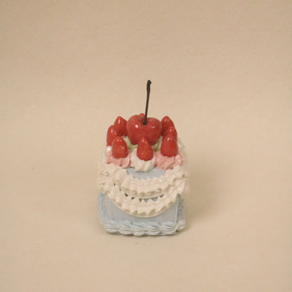 Ceramic Fruit Cream Cake Topper Handmade Square Cherry Strawberry Cake Decor