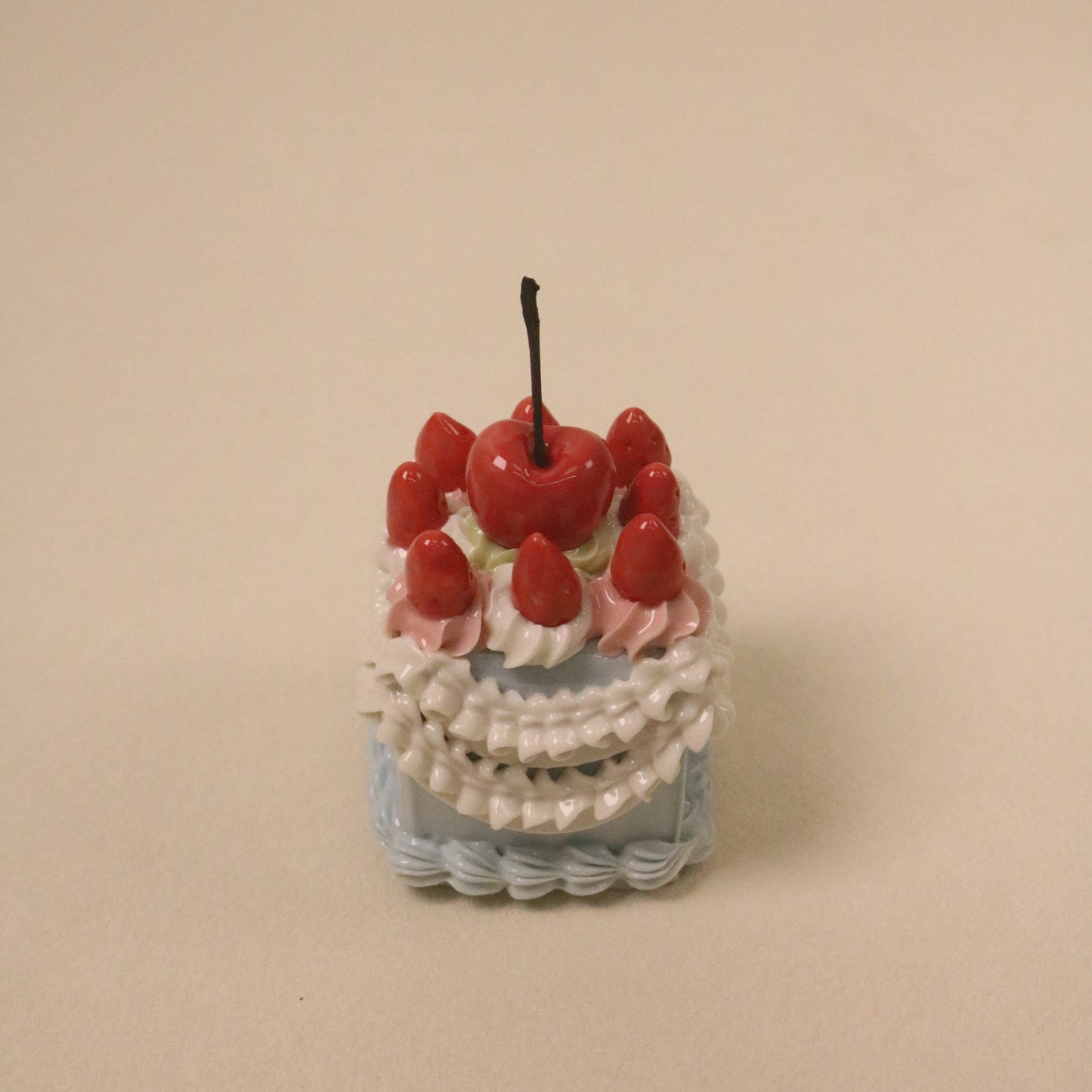 Ceramic Fruit Cream Cake Topper Handmade Square Cherry Strawberry Cake Decor