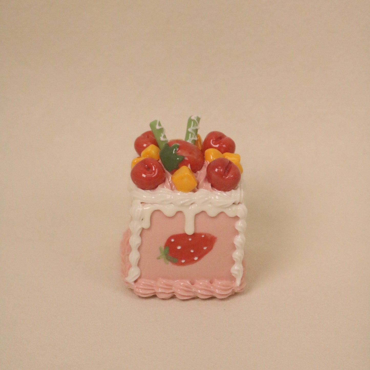 Handmade Ceramic Cake Display, Square Dessert Sculpture Decor