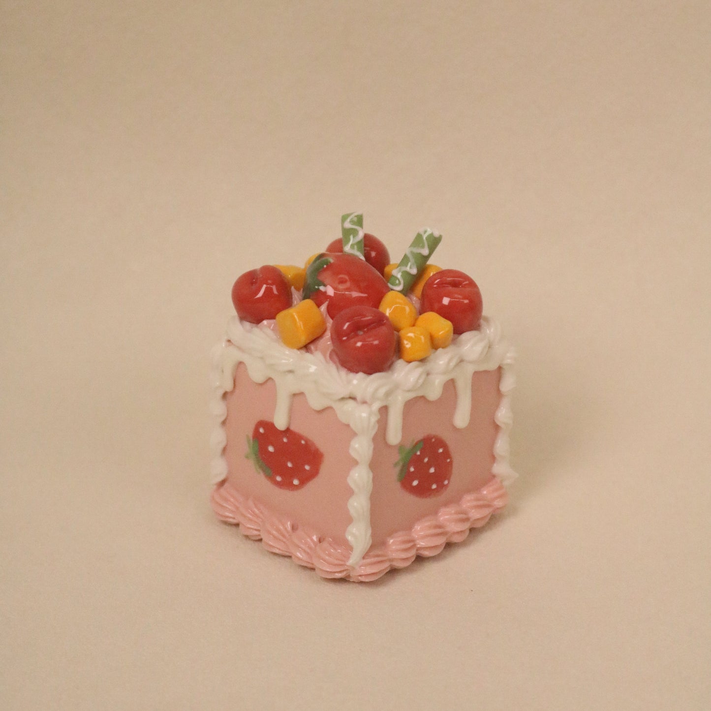Handmade Ceramic Cake Display, Square Dessert Sculpture Decor