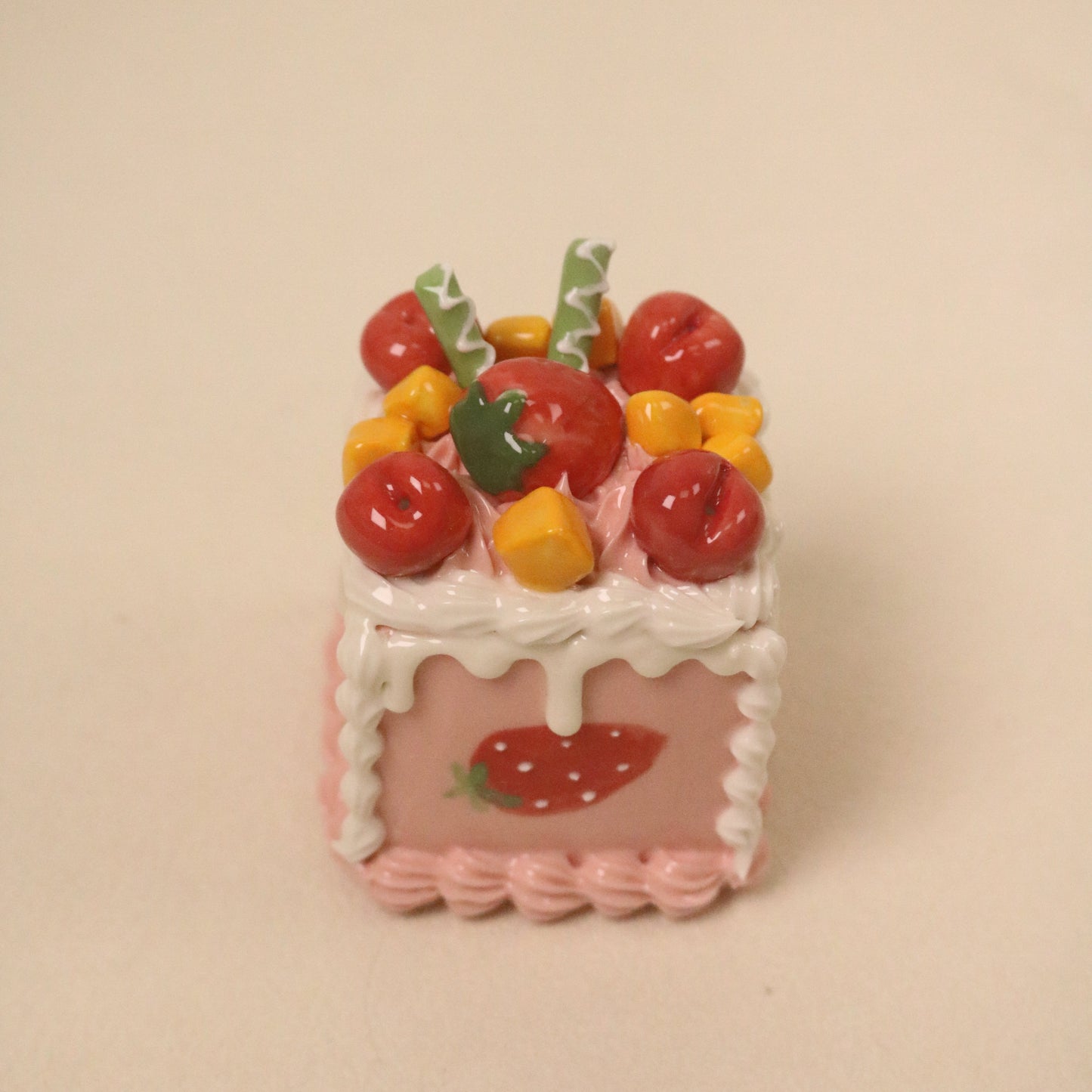 Handmade Ceramic Cake Display, Square Dessert Sculpture Decor