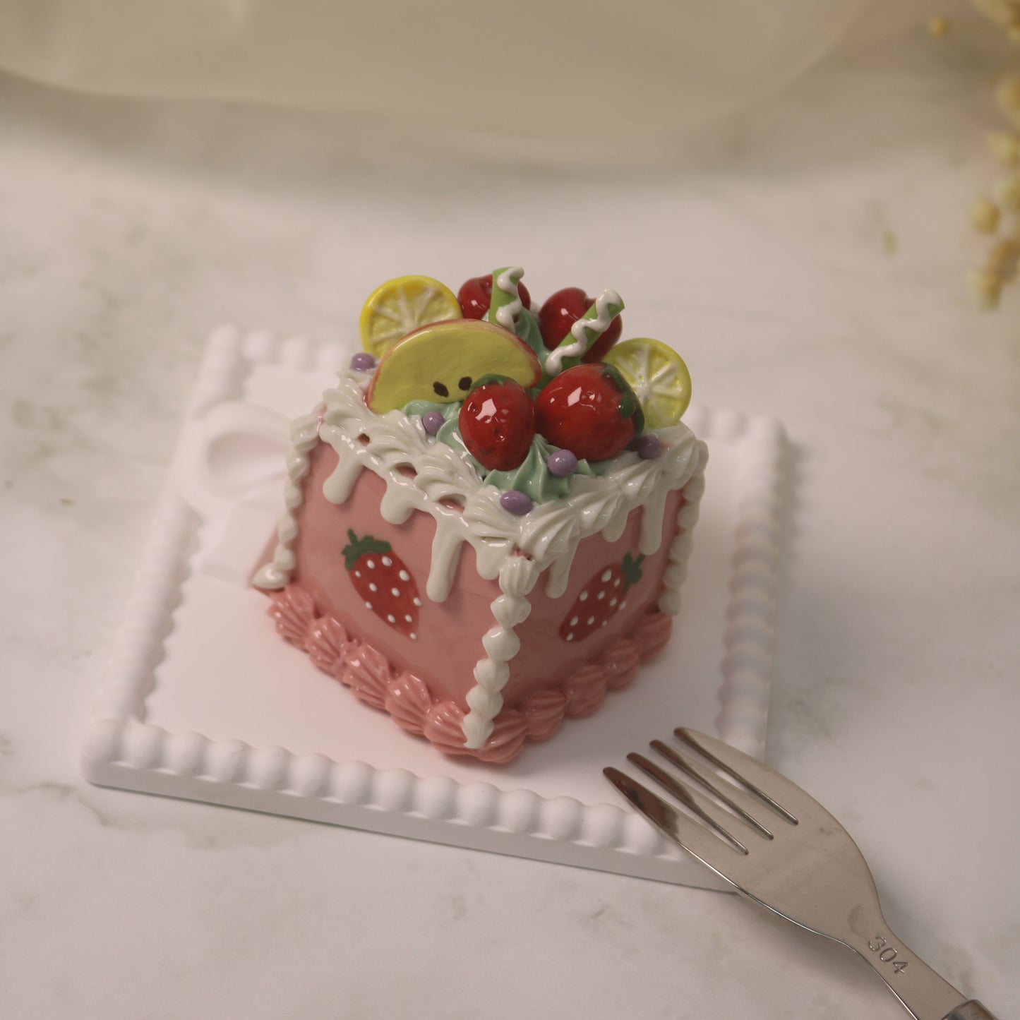 Fake Cake Ornament Sprite’s Orchard Theme Desk Decor