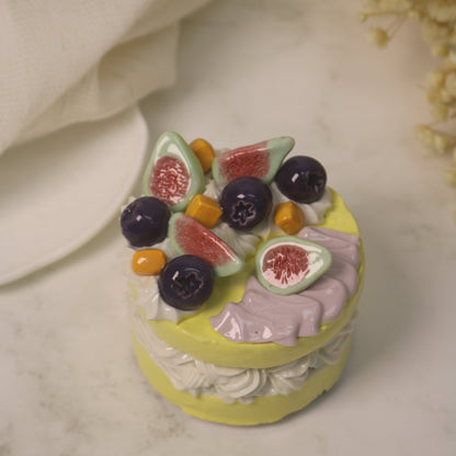 Fig And Blueberry Ceramic Cake Decoration Art