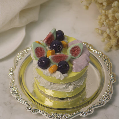 Fig And Blueberry Ceramic Cake Decoration Art