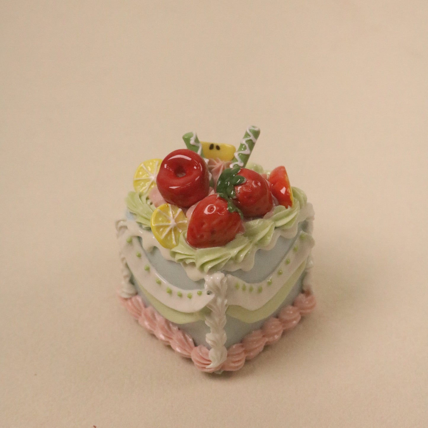 Handicrafts Square Ceramic Cake Decorations | Ceramic Fruit Cream Cake Toppers