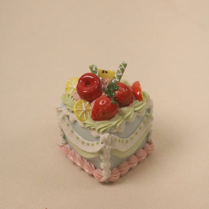 Handicrafts Square Ceramic Cake Decorations | Ceramic Fruit Cream Cake Toppers