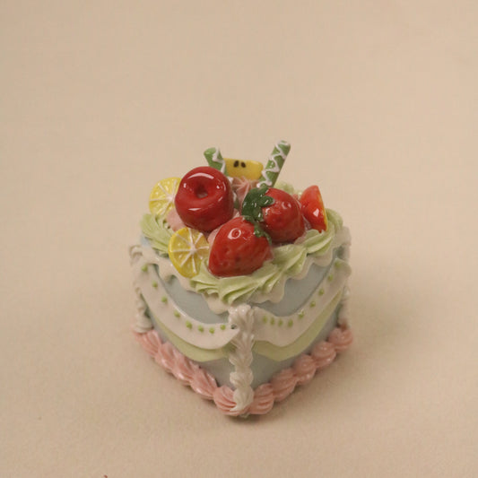 Handicrafts Square Ceramic Cake Decorations | Ceramic Fruit Cream Cake Toppers