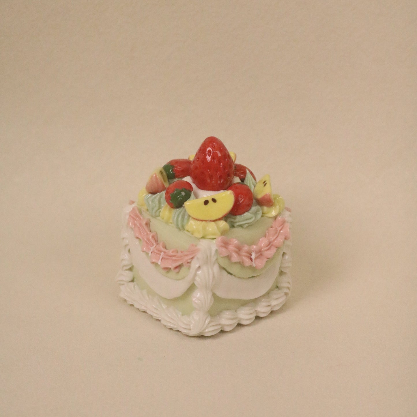 Handmade Ceramic Apple Strawberry Square Fruit Dessert Decoration
