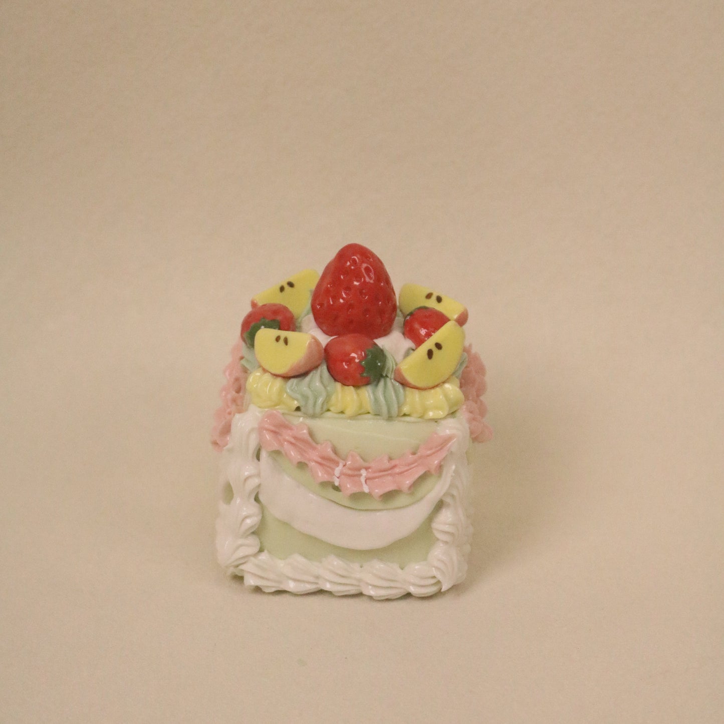Handmade Ceramic Apple Strawberry Square Fruit Dessert Decoration