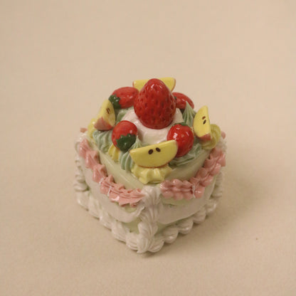 Handmade Ceramic Apple Strawberry Square Fruit Dessert Decoration