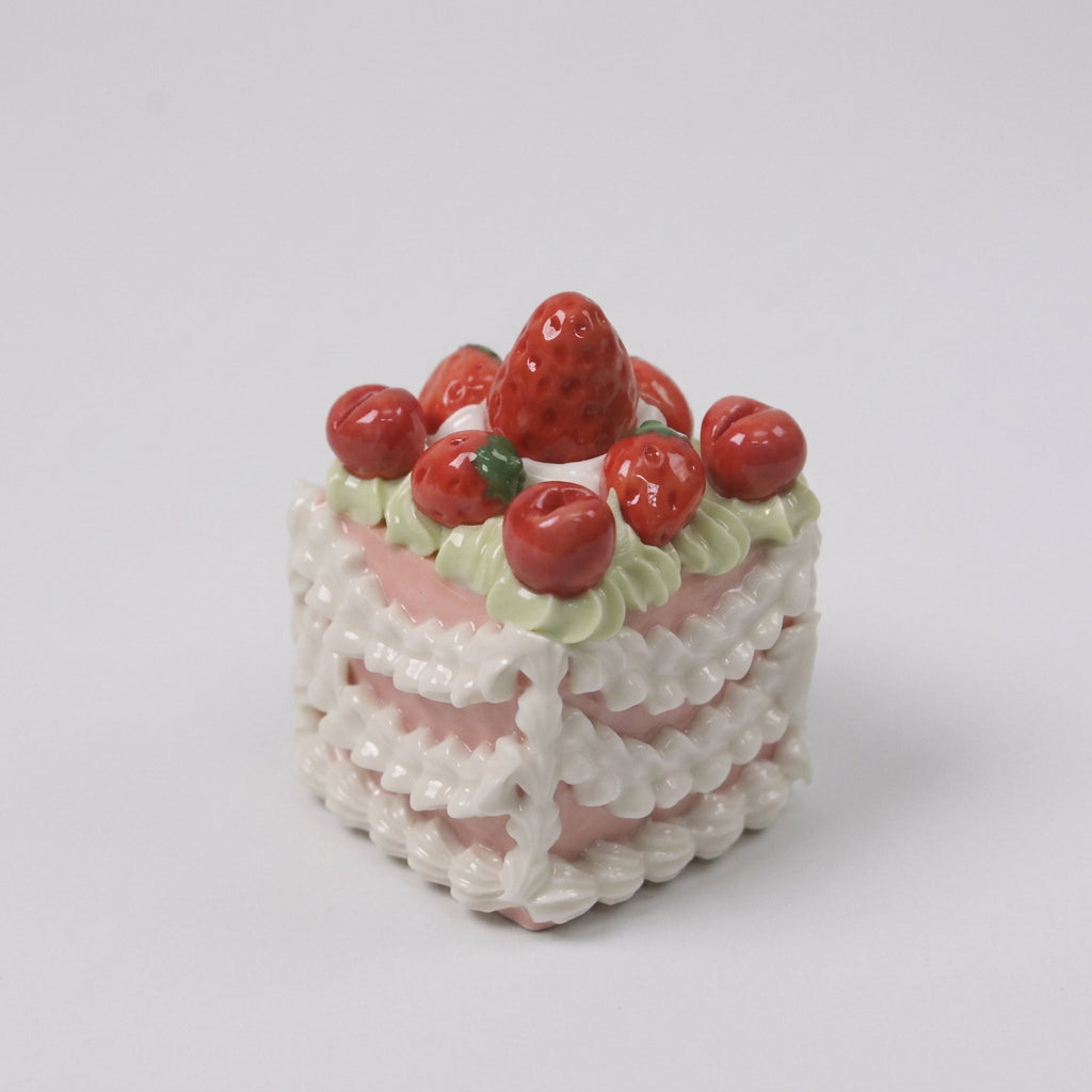 Strawberry & Cherry Ceramic Cake Sculpture