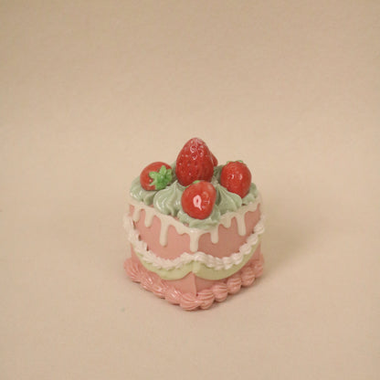Handmade Ceramic Cake Topper, Square Fruit Cream Dessert Decor