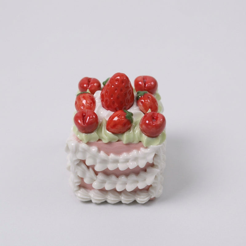 Strawberry & Cherry Ceramic Cake Sculpture