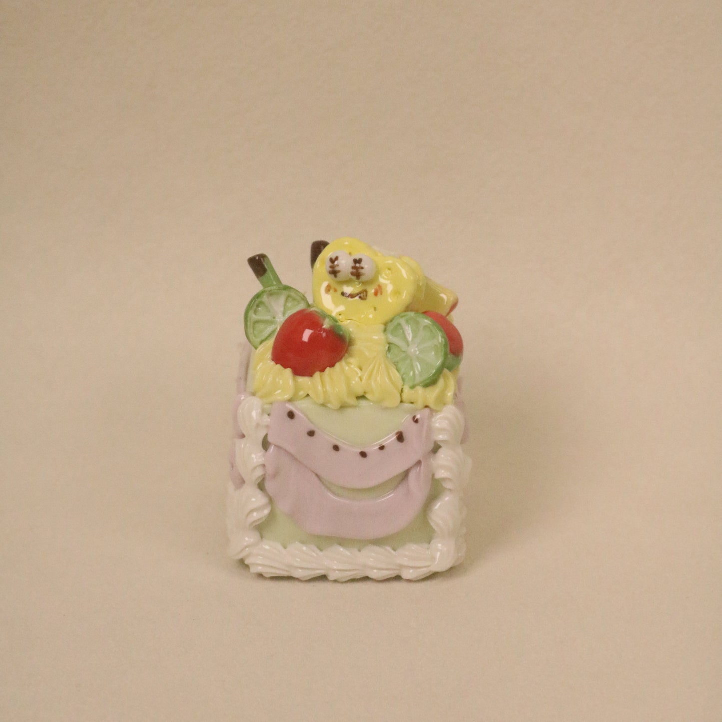 Handmade Ceramic Dessert Ornament – Square Cake Gift Decor